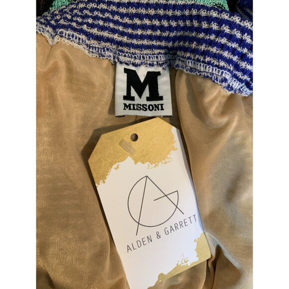 Missoni Blue Multicolor Zig-Zag Patterned A-Line Skirt, Size 10 - Picture 7 of 8